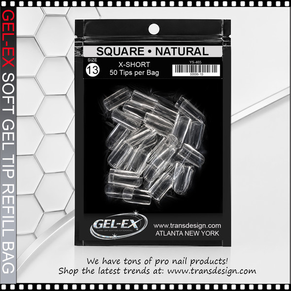GEL-EX Square, X-Short, Natural Refill #13 50/Bag