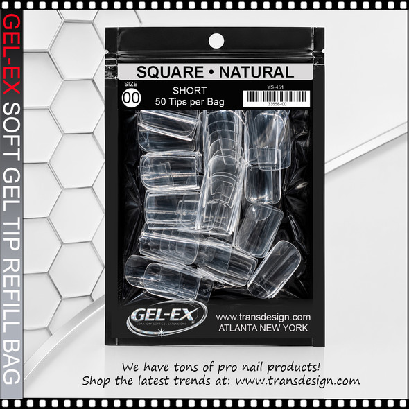 GEL-EX Square, Short, Natural Refill #00 50/Bag