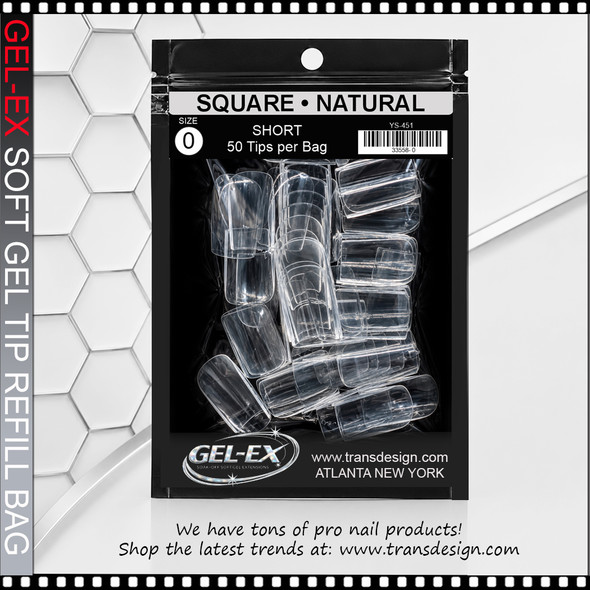 GEL-EX Square, Short, Natural Refill #0 50/Bag