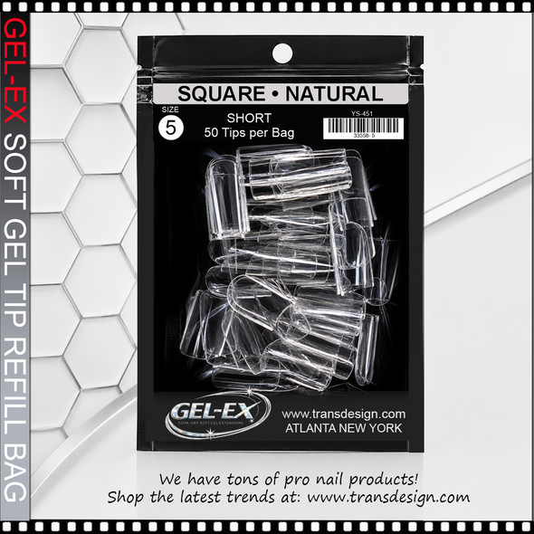 GEL-EX Square, Short, Natural Refill #5 50/Bag