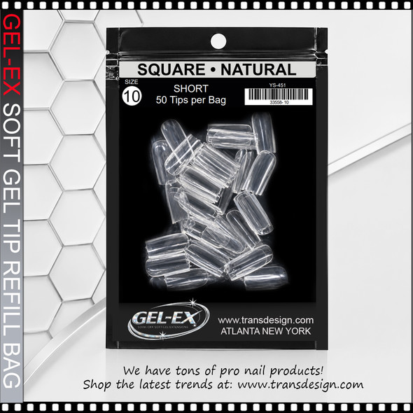 GEL-EX Square, Short, Natural Refill #10 50/Bag