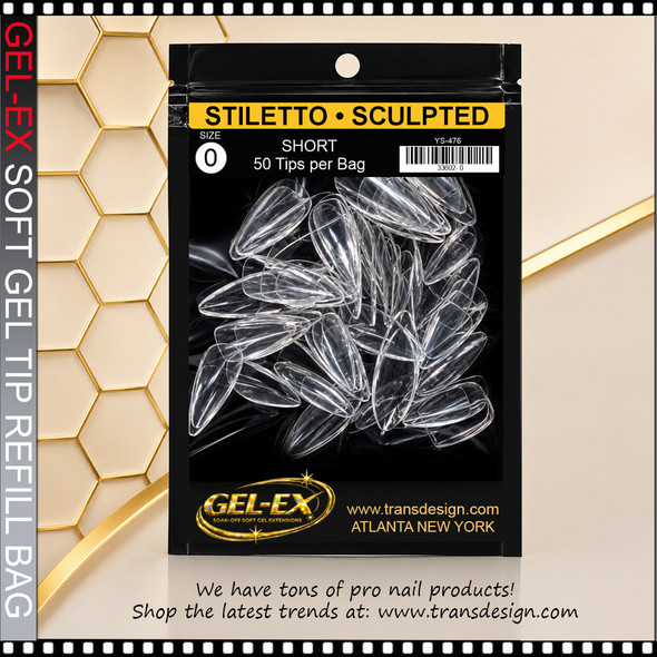 GEL-EX Stiletto, Short, Sculpted Refill #0 50/Bag