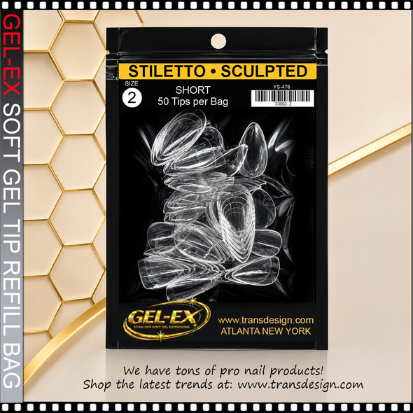 GEL-EX Stiletto, Short, Sculpted Refill #2 50/Bag