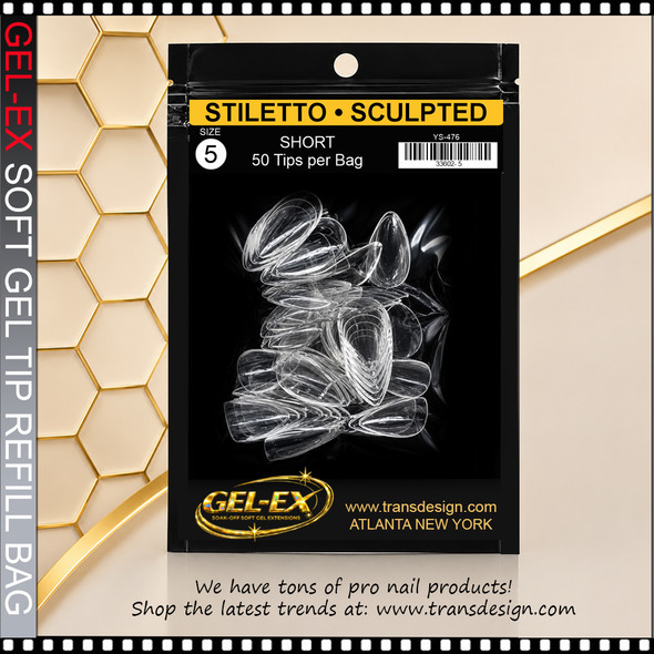 GEL-EX Stiletto, Short, Sculpted Refill  #5 50/Bag