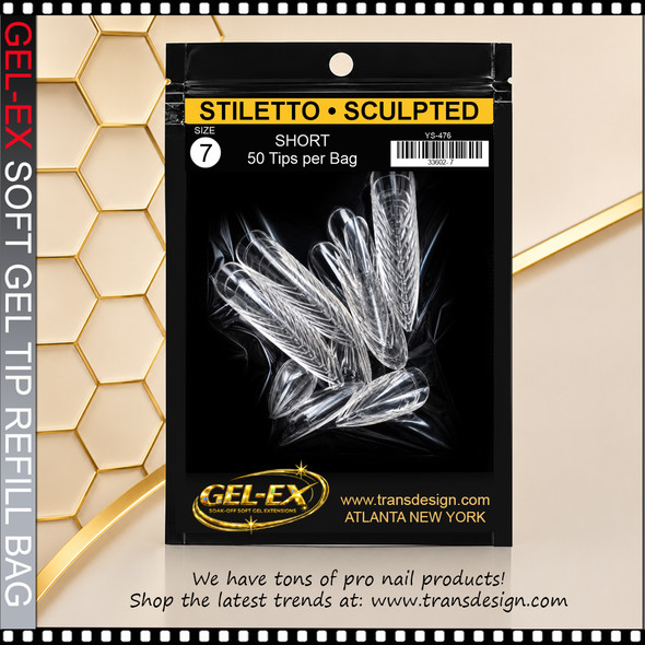 GEL-EX Stiletto, Short, Sculpted Refill  #7 50/Bag