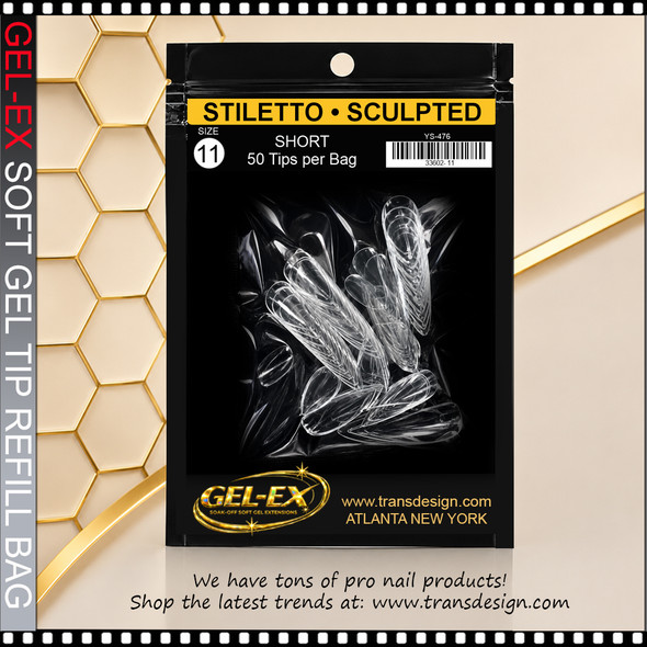 GEL-EX Stiletto, Short, Sculpted Refill #11 50/Bag