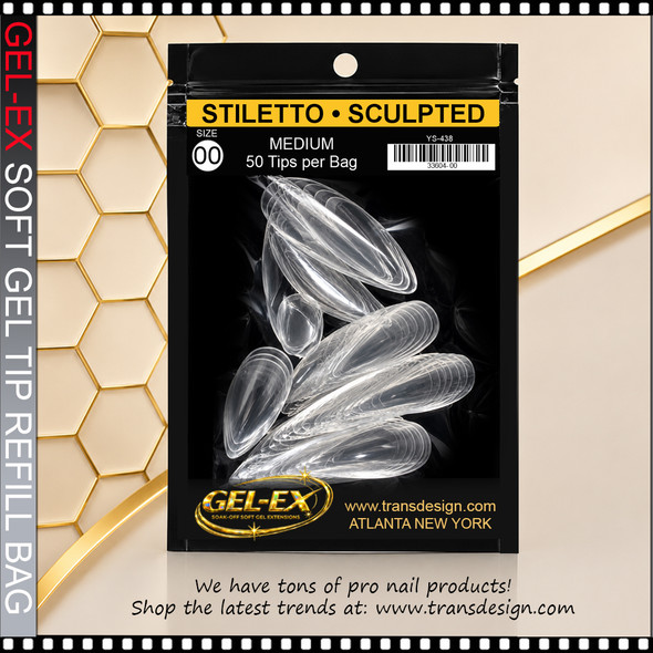 GEL-EX Stiletto, Medium, Sculpted Refill #00 50/Bag