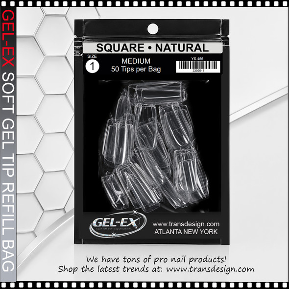 GEL-EX Square, Medium, Natural Refill #1 50/Bag