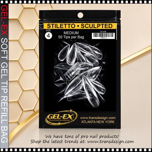 GEL-EX Stiletto, Medium, Sculpted Refill #4 50/Bag