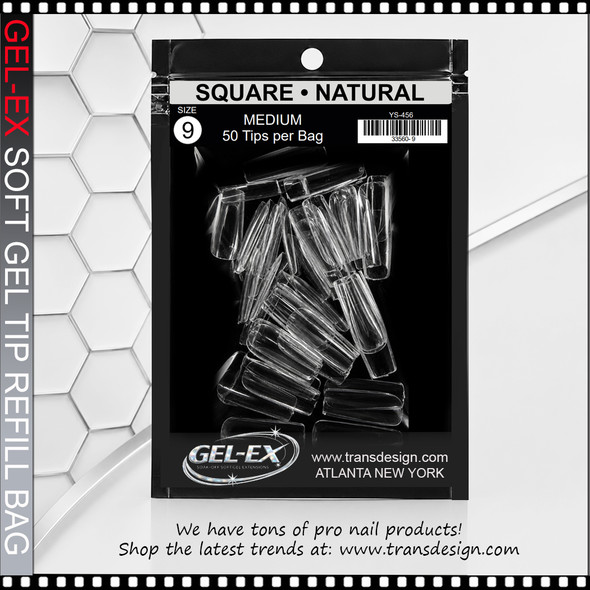 GEL-EX Square, Medium, Natural Refill #9 50/Bag