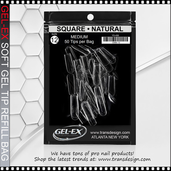 GEL-EX Square, Medium, Natural Refill #12 50/Bag