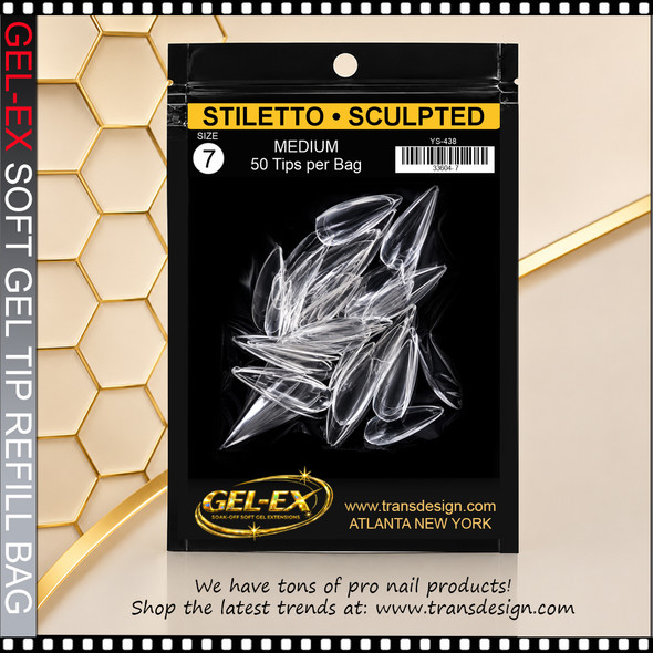 GEL-EX Stiletto, Medium, Sculpted Refill #7 50/Bag