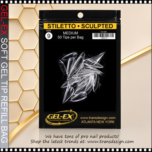 GEL-EX Stiletto, Medium, Sculpted Refill #9 50/Bag