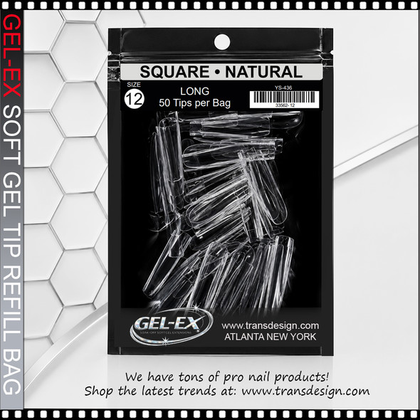 GEL-EX Square, Long, Natural Refill #12 50/Bag