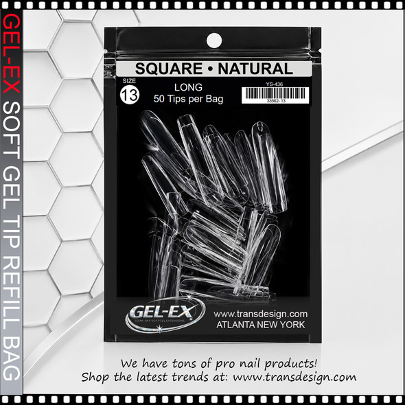 GEL-EX Square, Long, Natural Refill #13 50/Bag
