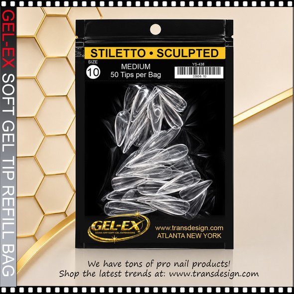 GEL-EX Stiletto, Medium, Sculpted Refill #10 50/Bag