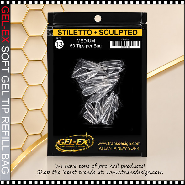 GEL-EX Stiletto, Medium, Sculpted Refill #13 50/Bag
