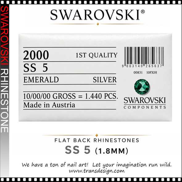 SWAROVSKI RHINESTONE #SS5 Emerald 1440/Pack