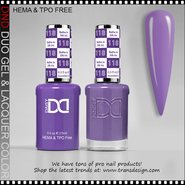 DND Gel Polish Duo HEMA & TPO-Free - #118 Bathe In Silk Iris