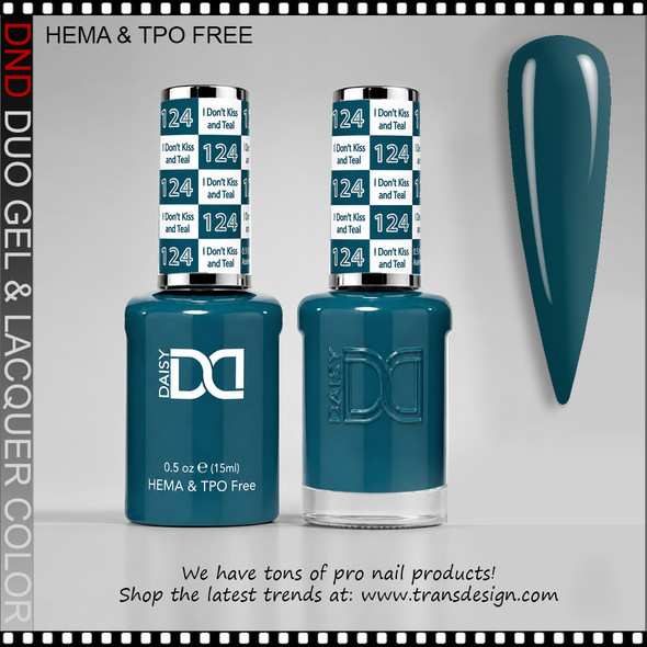 DND Gel Polish Duo HEMA & TPO-Free - #124 I Don't Kiss And Teal 