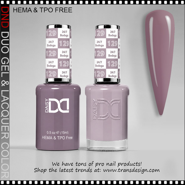 DND Gel Polish Duo HEMA & TPO-Free - #129 24/7 Bodega