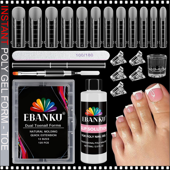 EBANKU POLY GEL FORM Toe Nail Kit