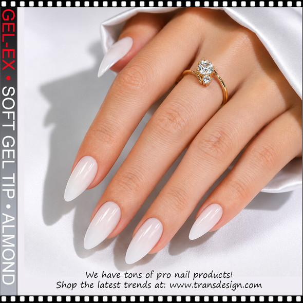 GEL-EX Almond, Short, Natural, 50 Tips/Bag