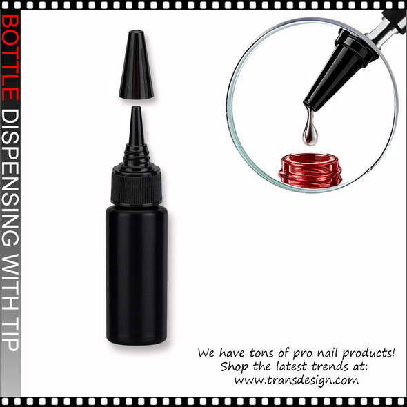 EMPTY DISPENSING BOTTLE with Precision Tip, Black 1oz.