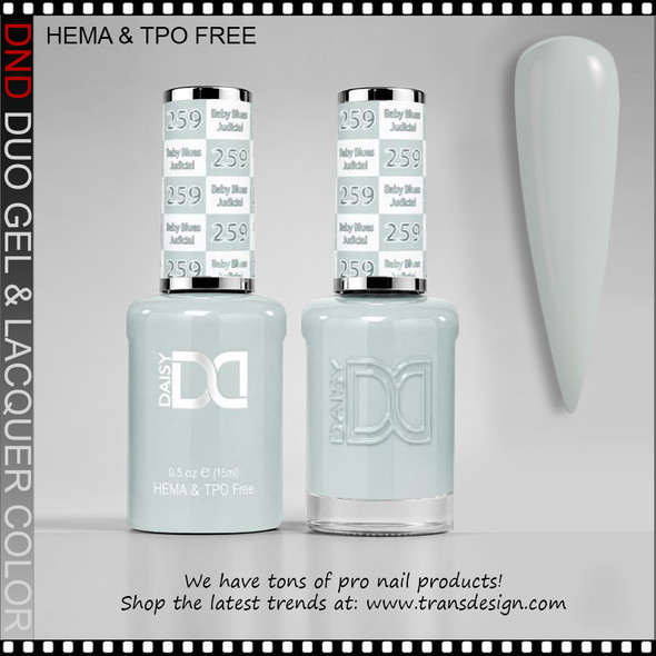 DND Gel Polish Duo HEMA & TPO-Free #259 Baby Blues Judicial