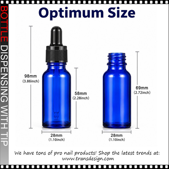 GLASS BOTTLE Cobalt Blue with Dropper 0.5oz.
