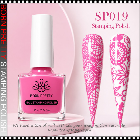 BORN PRETTY Nail Stamping Polish, Pink #SP-019