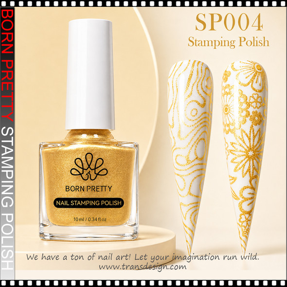 BORN PRETTY Nail Stamping Polish, Gold #SP-004