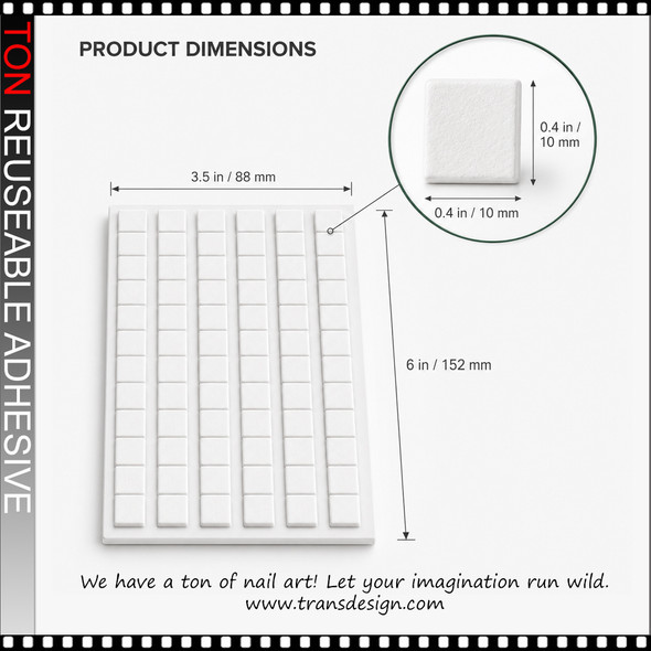 INSTANT Reusable Nail Tip Adhesive Tabs 96/Pack