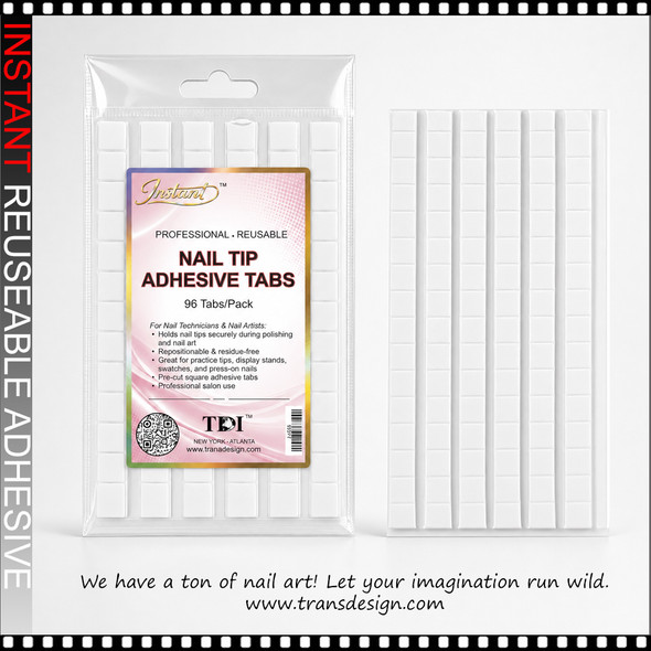 INSTANT Reusable Nail Tip Adhesive Tabs 96/Pack
