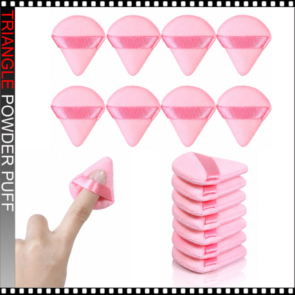 Triangle Mini Powder Puff  Pink 10/Pack