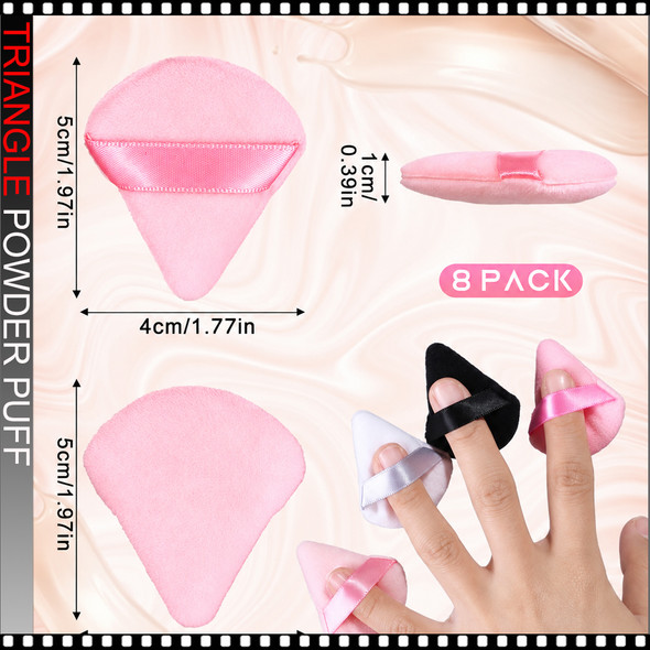 Triangle Mini Powder Puff  Pink 10/Pack