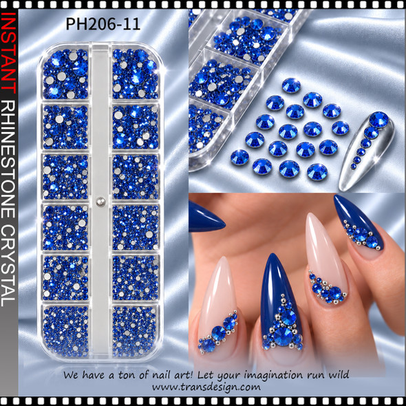 RHINESTONE CRYSTAL Round, Blue 1500/Case #PH206-11