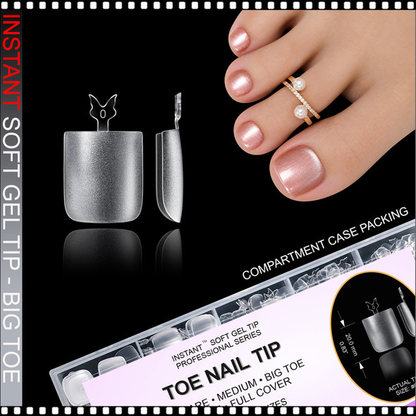INSTANT SOFT GEL TIP Big Toe, Square, Full Cover, Matte 540/Case