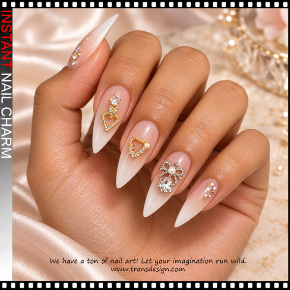 NAIL CHARM RHINESTONE - ASSORTED DESIGNS 6-CASE