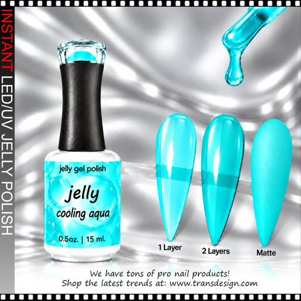 JELLY GEL POLISH – COOLING AQUA 0.5 OZ.