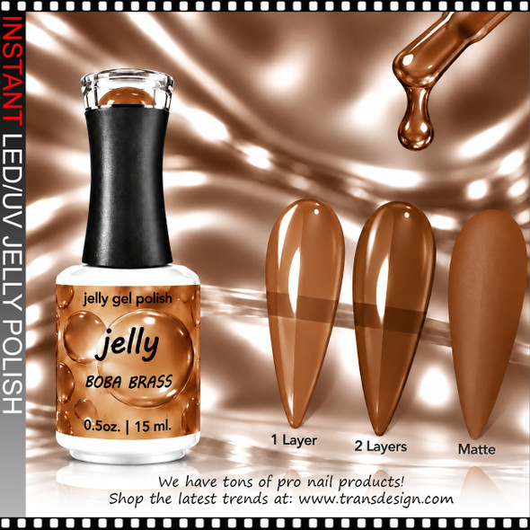 JELLY GEL POLISH – BOBA BRASS 0.5 OZ.