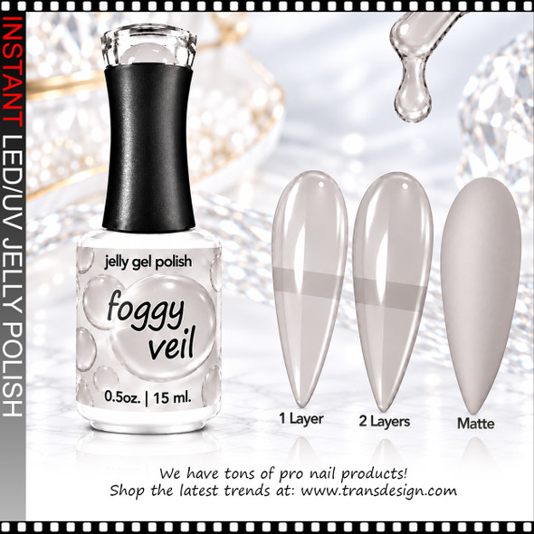 JELLY GEL POLISH – FOGGY VEIL 0.5 OZ.