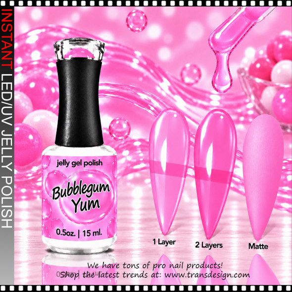 JELLY GEL POLISH – BUBBLEGUM YUM 0.5 OZ.