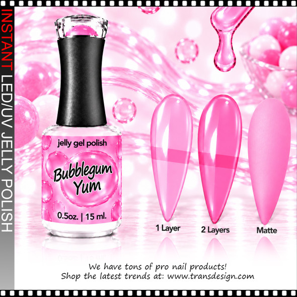 JELLY GEL POLISH – BUBBLEGUM YUM 0.5 OZ.