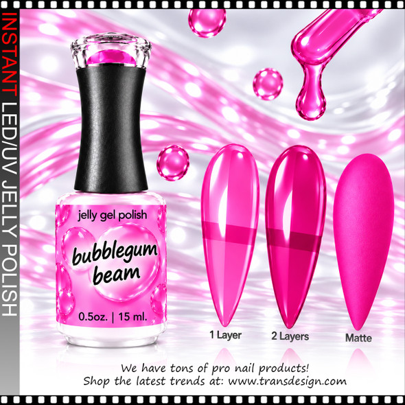 JELLY GEL POLISH – BUBBLEGUM BEAM 0.5 OZ.
