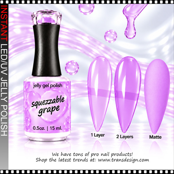 JELLY GEL POLISH – SQUEEZABLE GRAPE 0.5 OZ.
