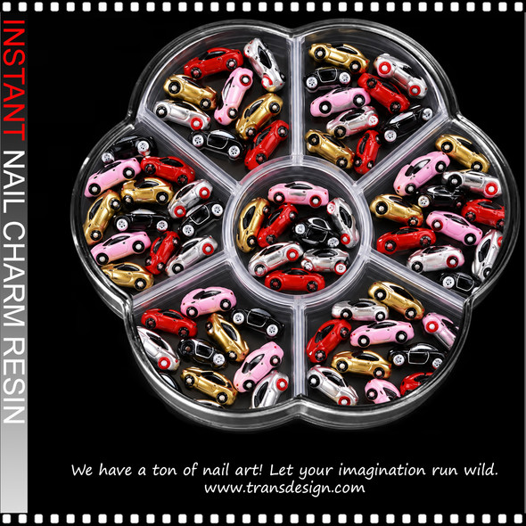 NAIL CHARM RESIN 3D MINI SPORT CARS ASSORTED 50/CASE