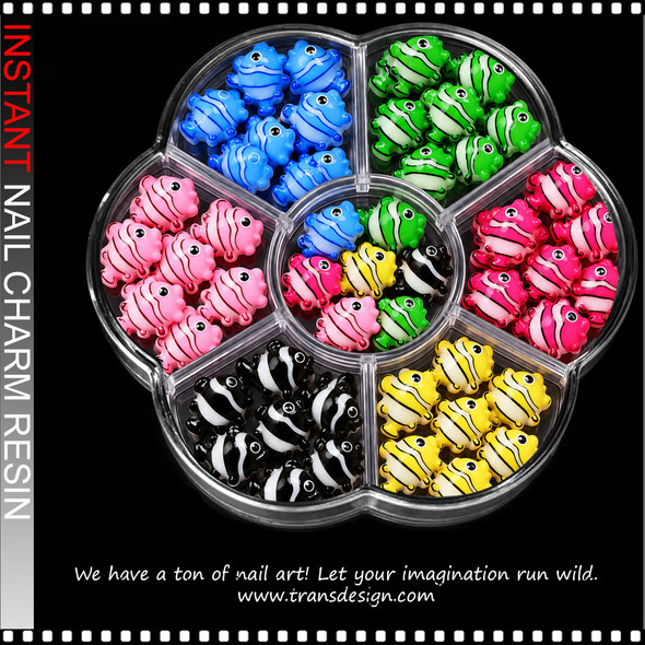 NAIL CHARM RESIN 3D MINI CARTOON FISH RESIN ASSORTED – 59 PCS/CASE