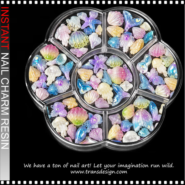 NAIL CHARM RESIN 3D OCEAN-THEMED – 50 PCS/CASE