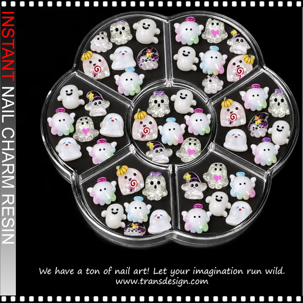 NAIL CHARM RESIN GHOST MINI ORNAMENTS – 50 PCS/CASE